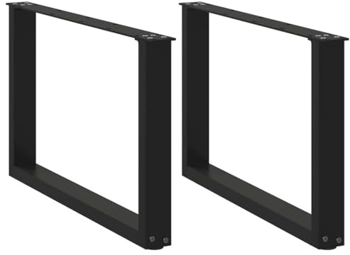 vidaXL Couchtischbeine U-Form 2 Stk. Schwarz 60x(42-43) cm Stahl