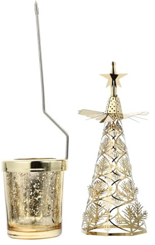 VINTORKY 1stück Rotierender Weihnachtsbaum Kerzenhalter Aus Festliche Tischdekoration Für Weihnachten Eleganter Kerzenständer Für Weihnachtsfest Ohne Kerzen