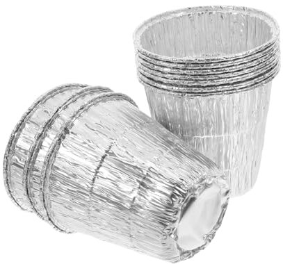 OFFSCH Outdoor Barbecue Essential 10pcs Disposable Tin Foil Pans Non-stick Foil Liners for Grease Bucket Replacement for Barbecue Grill