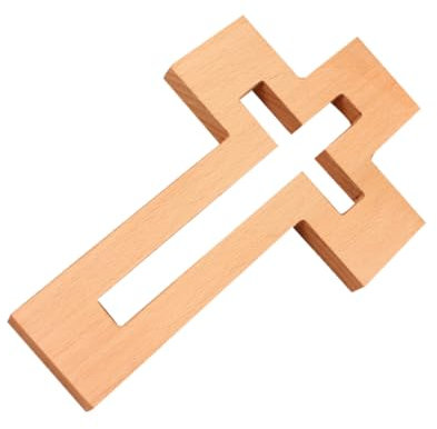 Alipis Christliche Kreuzskulptur Aus Holz Kruzifix Kreuz für Gläubige
