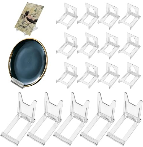 GZCZCC 28-teiliges Acryl-Display-Ständer, transparent, Staffelei-Ständer, verstellbar, multifunktional, magnetischer Kartenhalter, Münzständer, stabile Teller, Ständer für Fotos, Sammlerstücke