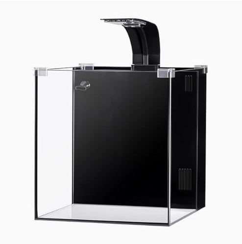 Back Filter Fish Tank with LED Light - Compact Silent Aquarium, All-in-One Filtration for Desktop Decor (25 * 25 * 25CM)