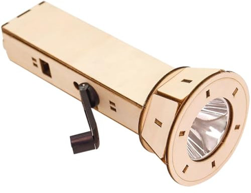 Linterna De Manivela para Exteriores Linterna De Manivela Hecha A Mano, Linterna Creativa para Estudiantes, Linterna De Dinamo De Madera, para Experimentos De Física