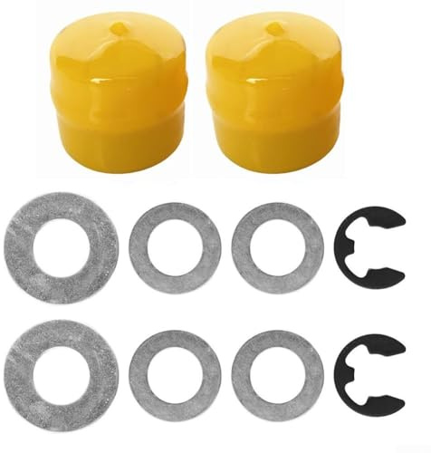 FACULX Kit de bujes de rueda delantera para cortacésped, tractores de jardín con cubiertas de cubo de eje, arandelas de empuje, piezas de repuesto 9040H 532188967 (amarillo)