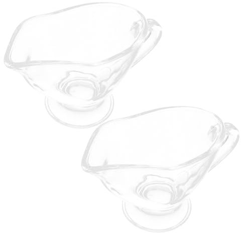 KOCKSHION 2 Pezzi Salsiera in Vetro Trasparente 215ml Contenitore Per Salse e Condimenti Facile Da Riporre Adatta e Ristoranti