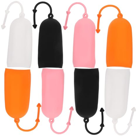SMASOLO Set 8 Pezzi Copribottiglie da Viaggio Elastici in Silicone Anti-Perdite Manicotti Protettivi per Contenitori di Shampoo e Lozione Copricontenitori Portatili Multiuso per Viaggi