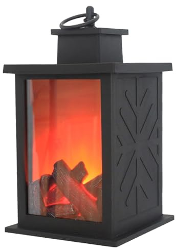 Cheminée électrique LED – Brûleur de table portable avec effet de flamme réaliste pour une atmosphère festive – Alimenté par USB et piles