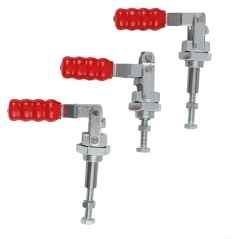 GH-36202M - Abrazadera horizontal para palanca, 3 unidades, acción rápida, carga de 200 libras para montaje de gabinete, taladro, prensa, soportes de acero al carbono, 7,5 cm
