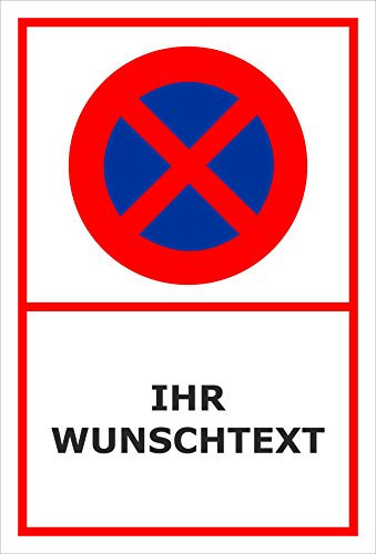 Melis-Folienwerkstatt Parken verboten Schild – Abschleppschild - mit individuellem Wunschtext personalisiert – 15x10 cm – Aufkleber – Verschiedene Größen und Materialien
