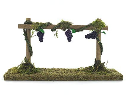 Ferrari & Arrighetti Vigna con UVA Nera per Presepe, Legno/Sughero/Plastica, 15 x 4 x 8 Cm