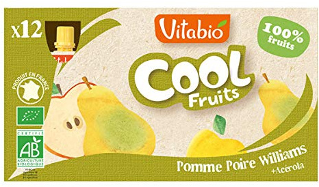 Gourdes Cool Fruits Pomme Poire + Acérola 12 x 90g Vitabio