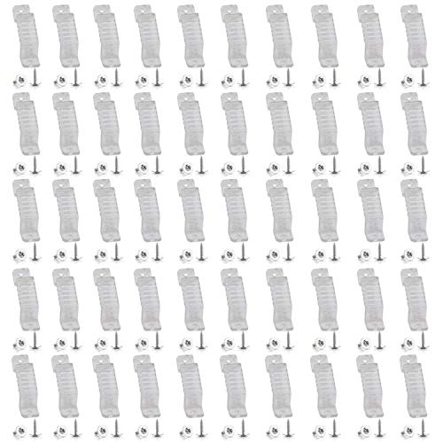 FOLGEMIR 50x Befestigungsclips + 100x Schrauben, Befestigungs-Schellen, Halterung, Strip Schelle, Zubehör für SMD LED Streifen