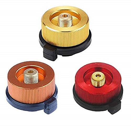 XLKJ 3 Stück Gaskartuschen Adapter, Gasbrenner Adapter Gasherd Umwandlungskopf Adapter, Tragbarer Gasflaschenadapter für Camping Outdoor Aktivitäten