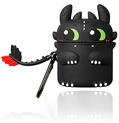 DAZUAN Schutzhülle aus Silikon, 3D-Cartoon-Design, für Airpods 1, 2, Dämon der Nacht, niedliches Aussehen, kreativ, Kawaii, wasserdicht, stoßfest, für Airpod, Ladegehäuse, Schutzhülle mit