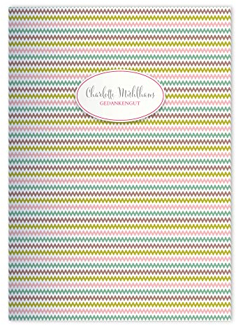 Kartenkaufrausch 8x personalisierte Frische moderne DIN A4 Schulheft, Rechenhefte mit Zickzack Muster in Pastell Lineatur 22 (kariertes Heft)