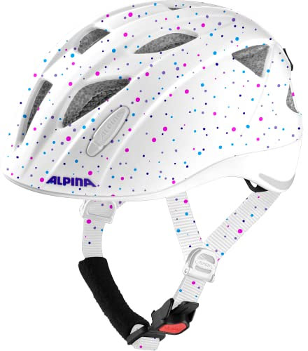 ALPINA XIMO LE Unisex Kinder Fahrradhelm (White Polka Dots)