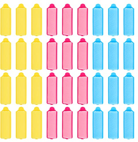 Bailinks Foam Sponge Hair Rollers, 36 PCS Soft Curlers for Short Hair, DIY Hair Styling Hairdressing Tools Hair Rollers for Women and Children (Pink, Yellow, Blue) (20mm)