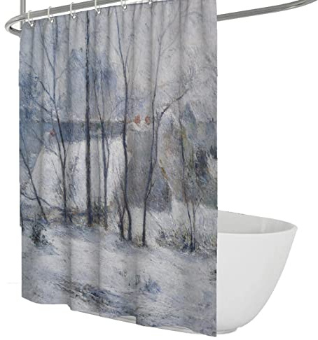 SAISEMIHOME Inverno foresta doccia tende bagno set astratto neve fredda vasca da bagno esterna decorazione durevole tessuto impermeabile lavatrice lavatrice W180xL200cm