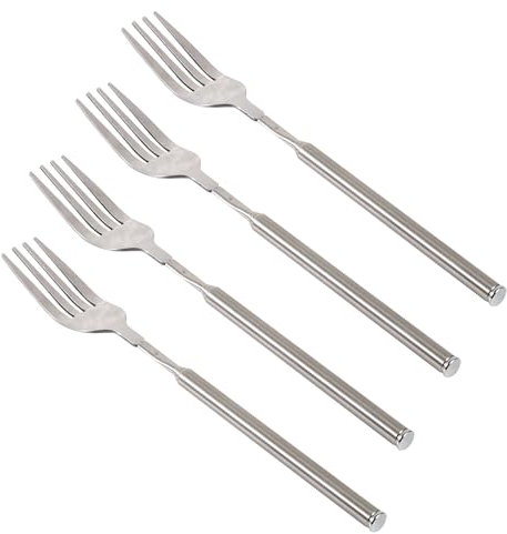 HOHXFYP 4 Pièces Fourchette Extensible, Fourchette Télescopique en Acier Inoxydable de 8,7 À 25,2 Pouces, Barbecue Grillage Dîner Dessert Aux Fruits Fourchette À Manche Extra Long