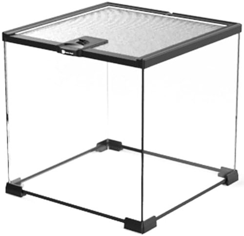 MegLob Reptilien -Schwimmglaswachstumspanzer, Transparentes Reptilien -Terrarium Mit Kabelloch, ECO -Regenwald -Fütterungsbox, Reptilienzüchterbox Für Stapel,H