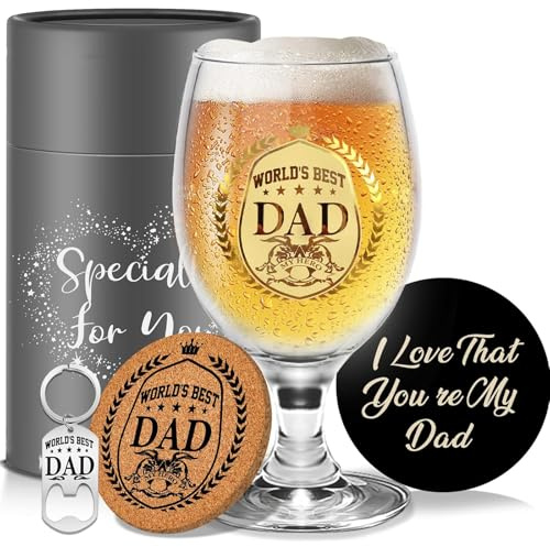 Personliga present till pappa ölglas med gravyr, pappa födelsedagsmatning – 5 stycken