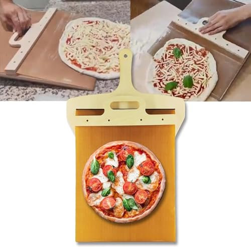 YUNYHAO Buccia per Pizza Scorrevole/Spatola per Pizza Scorrevole/Buccia per Pizza per Un Perfetto Trasferimento della Pizza/Buccia per Pizza con Manico/per Forni E Cucine Interni Ed Esterni