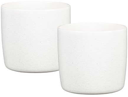 Scheurich Solido 2er Set Blumentöpfe aus Keramik, Weiß, 15 cm, H 13,7 cm