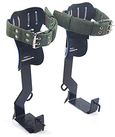 Queeucaer Baumklettern Spike Steigeisen Baumsteigeisen Climbing Spikes, Rutschfestes Forst Ausrüstung Set Fallschutzausrüstungen Baumkletterwerkzeug JagdüBerwachung Kletterhilfe Baum