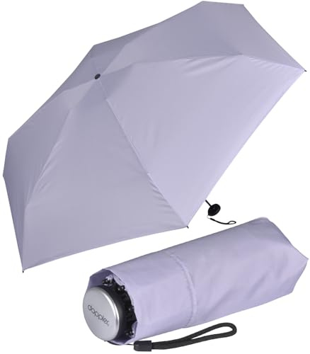 Doppler Super Mini Fiber Compact - Paraguas de bolsillo ligero y pequeño, lavanda, 92 cm