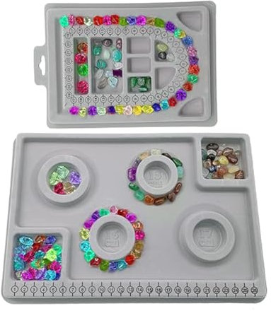 Perlenbrett 2 Stück Perlen Design Board Armband Design Board Platte Perlen Board Tablett für Perlen Perlenbrett Halskette DIY Halskette/Armband-Designbrett Perlenwerkzeug Schmuck Perlen Designbrett