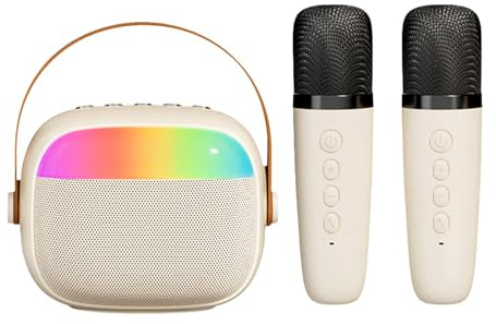 Karaoke Machine Toys With Microphone, Karaoke Machines Toys with Light, Speaker with Voice Changing Effects and LED Lights for Home, Travelling, Family Gathering