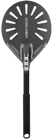 Perforated Pizza Peels 6 INCH pizza spatula paddle Long Handle Metal Pizza Spatula for Indoor and Outdoor (6 Inch)