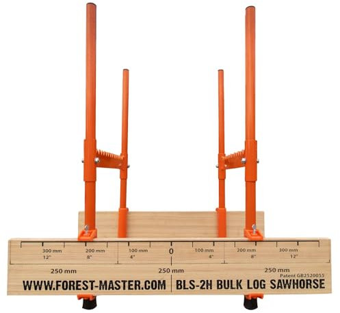 Forest Master BLS-2H Bulk Log Sawhorse - Perfect for Precise Multi-Log Cutting - 150kg Log Capacity - Compact, Lightweight and Foldable - Dual Auto-Locking Chains for Superior Log Stability