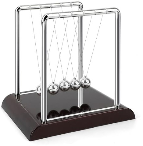 Newtons Cradle Pendulum, 5 Beads Large Door Shape Newtons Cradle Desk Toy Funny Science Physics Swinging Gadget Newtons Cradle Balance Balls Physics Learning Accessories Home Office Decor