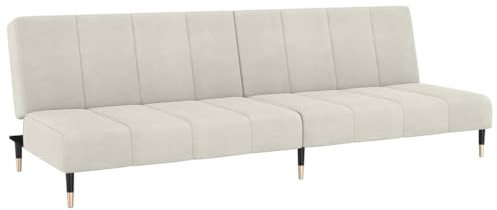 vidaXL Bäddsoffa 2-sits gräddvit sammet