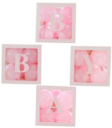 Zerodeko Cajas Transparentes Para Globos De Cumpleaños Shower y Graduación Contenedor De Transparente Diseño De Letras Para El Género Fiesta