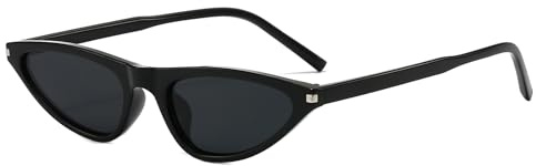 LJCZKA Retro Cat Eye Sunglasses for Women Ladies Small Narrow Cat Eye Sunglasses Trendy Shades UV400 Protection