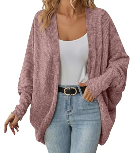 Cardigan Damen Lang, Leichte Strickjacke Damen, Leichte Sommerjacke Langarm Longstrickjacke Dünne Übergangsjacke Open Front Regular Fit Strickjacken Für Damen Sommermantel Strick Jäckchen Classic