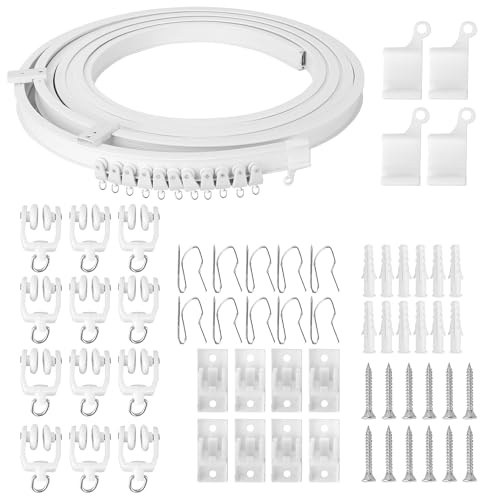 WeeGoo 6 Meter Bendable Curtain Track, Flexible Curtain Rail Track, Ceiling Mounted Curtain Tracks for Bay Window Room Divider Shower