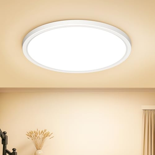 ONEWEST LED Ceiling Lights, 30CM 2400LM Modern Round Bathroom Light With Adjustable 3 Color Temperature 3000K/4000K/6500K, IP54 Waterproof, Flush Ceiling Light For Bathroom, Kitchen, Bedroom, Hallway.