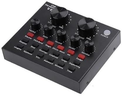 KONGMM Table de Mixage, Carte Son V8, Interface Audio, USB Externe, Microphone de Diffusion en Direct, Carte Son