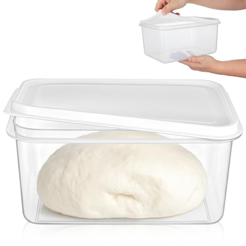 BESTOYARD Pizzaballenbox mit Deckel 4L, luftdichte Gärbox für Pizzateig | Teigbox für Sauerteig und Brotteig, lebensmittelecht und BPA-frei, platzsparend für den Kühlschrank, 27x20x12 cm