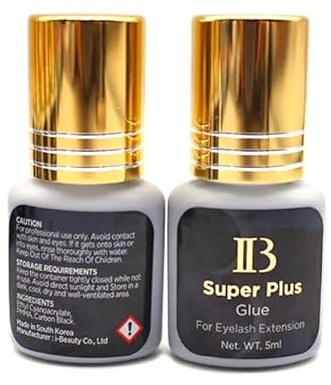 iBeauty IB Colle à cils Super Plus pour extensions de cils Temps de séchage 1 à 2 secondes 5 g Corée (capuchon doré)