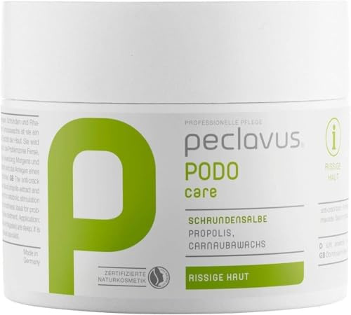 peclavus PODOcare Schrundensalbe – Intensive Pflege bei Schrunden & rissigen Fersen mit Propolis & Carnaubawachs, Naturkosmetik 2 Stück je 50 ml