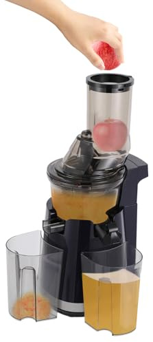 Centrifugeuse Slow Juicer 240 V 800 mm - Vainqueur du test des légumes et des fruits - Moteur ultrasilent CC de 250 W - 2 tasses - Presse-agrumes électrique - Convient pour la fabrication de jus de