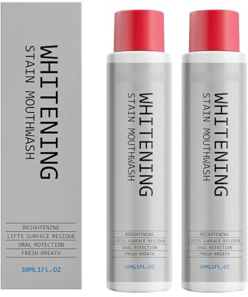 Stain Whitening Mouthwash, enjuague bucal blanqueador para eliminar la placa dental para un aliento fresco, aroma fresco y duradero, enjuague bucal para dientes más blancos con aceites esenciales