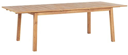 Gartentisch Akazienholz Hellbraun rechteckig ausziehbar 180/240x100 cm Cesana