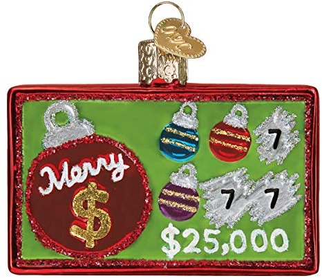 Old World Christmas Merry Ticket Glass Blown Ornaments for Christmas Tree