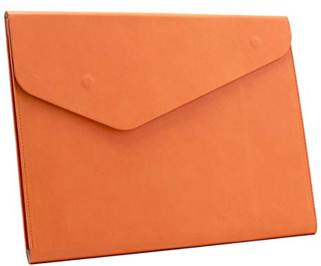 Enyuwlcm PU Leather A4 File Folder Document Holder Waterproof Portfolio Envelope Folder Case with Invisible Magnetic Closure Orange