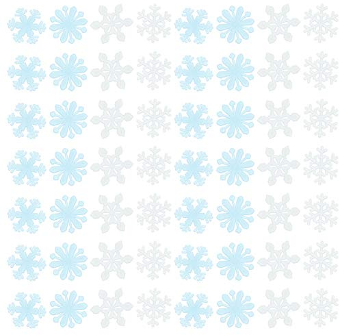 Amosfun 200 Stück Schneeflocken-Wandaufkleber, 3D-Aufkleber, leuchten im Dunkeln, Schneeflocken, für Tür, Glas, Fenster, Aufkleber für Weihnachten, Winter, Frozen, Party, Zuhause, Kinderzimmer,
